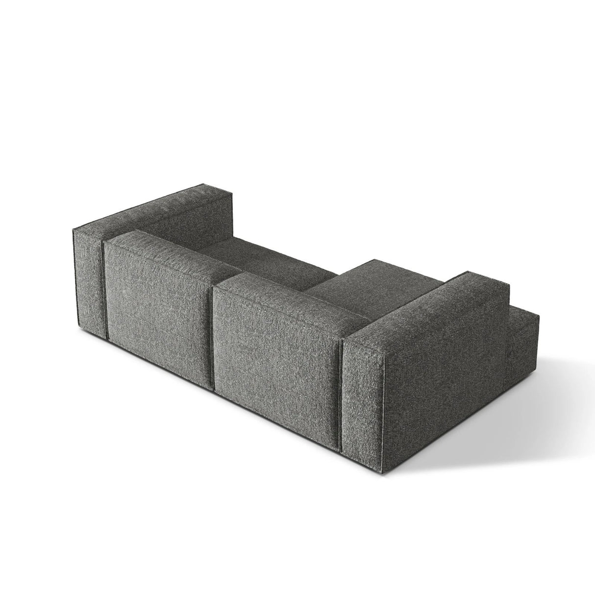 Nuria Ecksofa Links, mit Bezug aus Boucle (MoGra) in Graphit, 147x252 cm – Bild 5