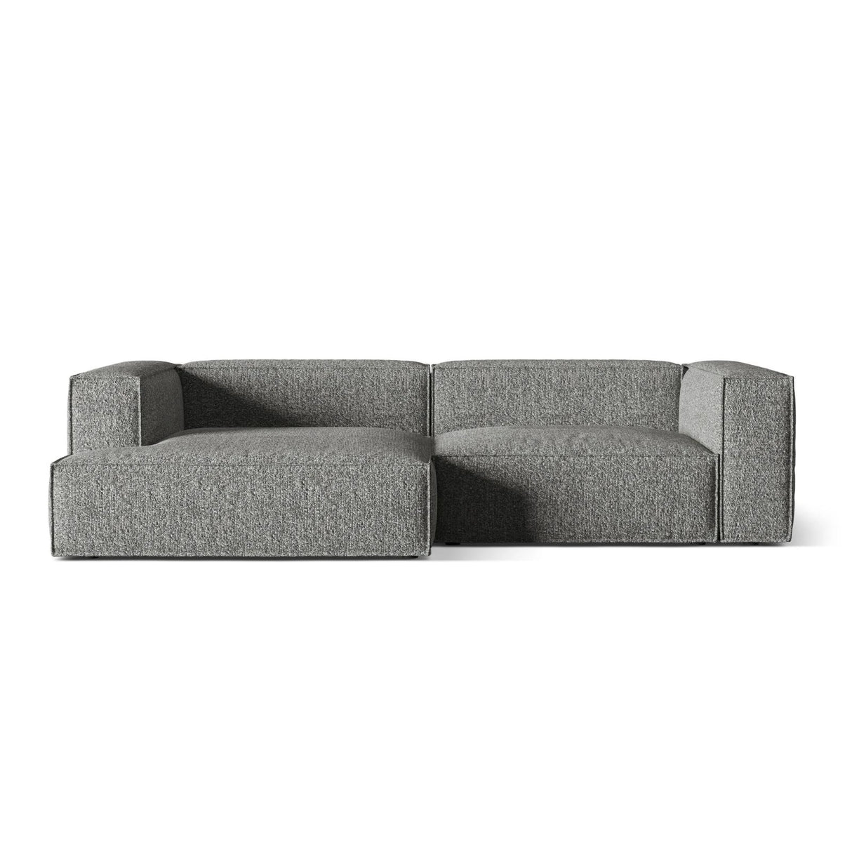Nuria Ecksofa Links, mit Bezug aus Boucle (MoGra) in Graphit, 147x292 cm – Bild 1