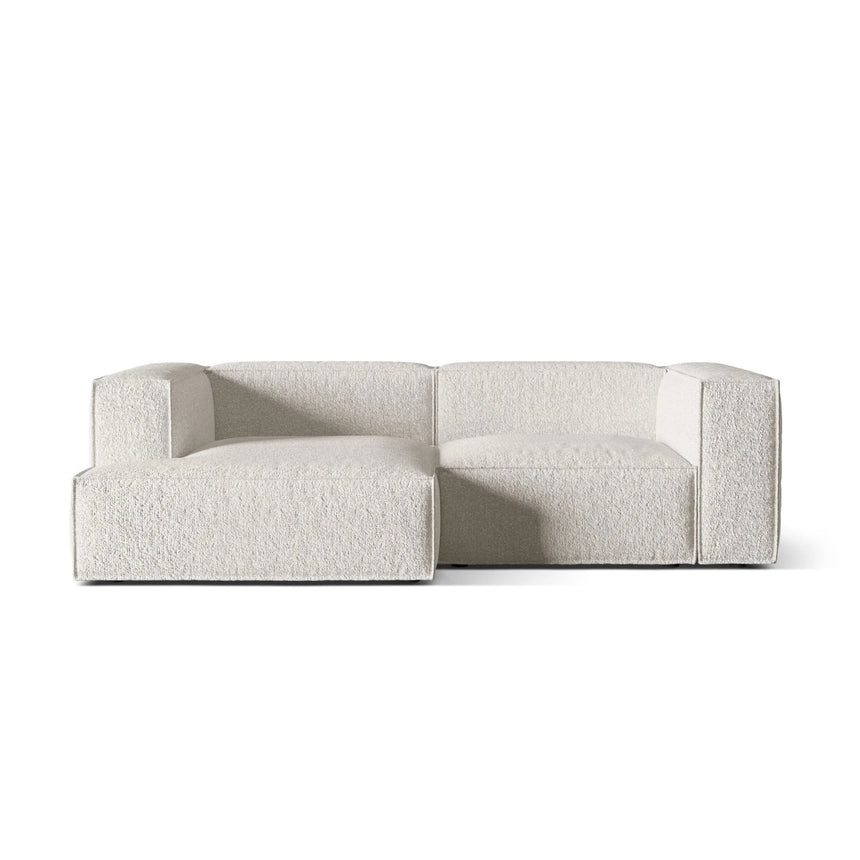 Nuria Ecksofa Links, mit Bezug aus Boucle (MonPea) in Grey Beige Melange, 147x252 cm – Bild 1