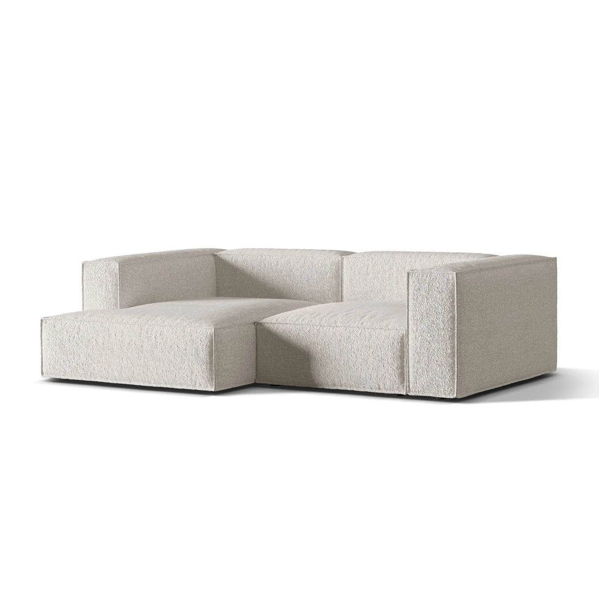 Nuria Ecksofa Links, mit Bezug aus Boucle (MonPea) in Grey Beige Melange, 147x252 cm – Bild 3