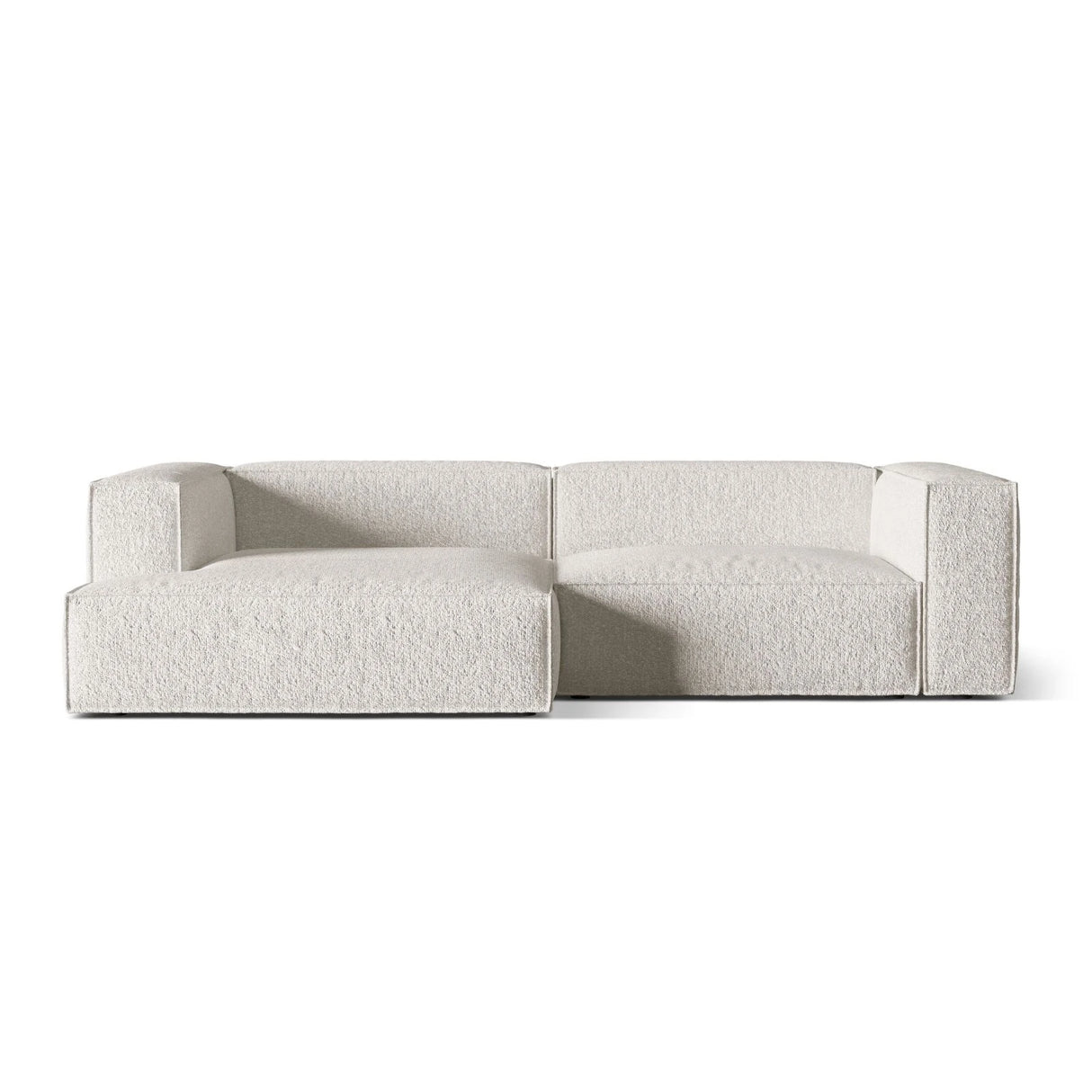Nuria Ecksofa Links, mit Bezug aus Boucle (MonPea) in Grey Beige Melange, 147x292 cm – Bild 1