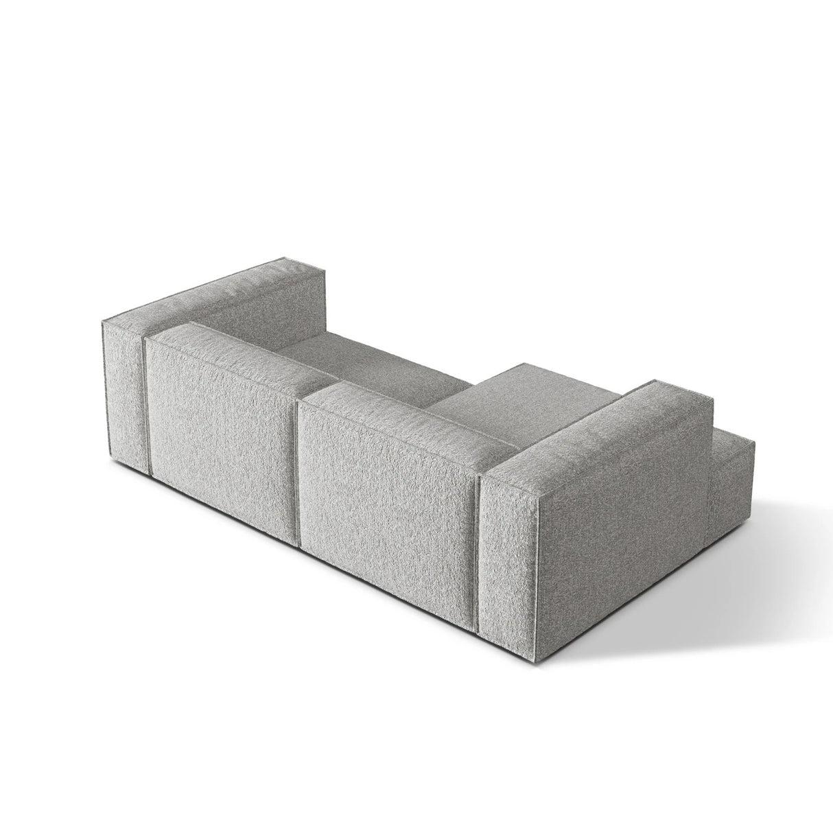 Nuria Ecksofa Links, mit Bezug aus Boucle (MonSil) in Silber, 147x252 cm – Bild 5