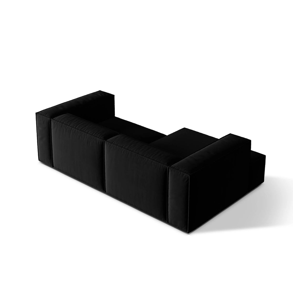 Nuria Ecksofa Links, mit Bezug aus Samt (PariBla) in Schwarz, 147x252 cm – Bild 5