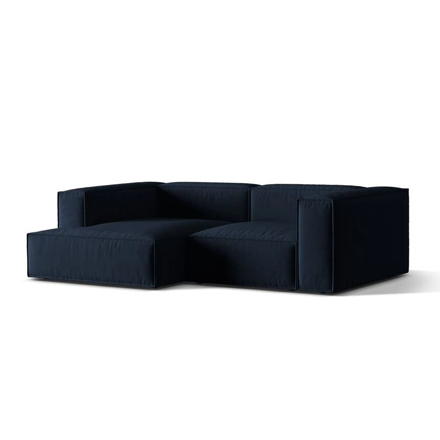 Nuria Ecksofa Links, mit Bezug aus Samt (PariDB) in Dunkelblau, 147x252 cm – Bild 3