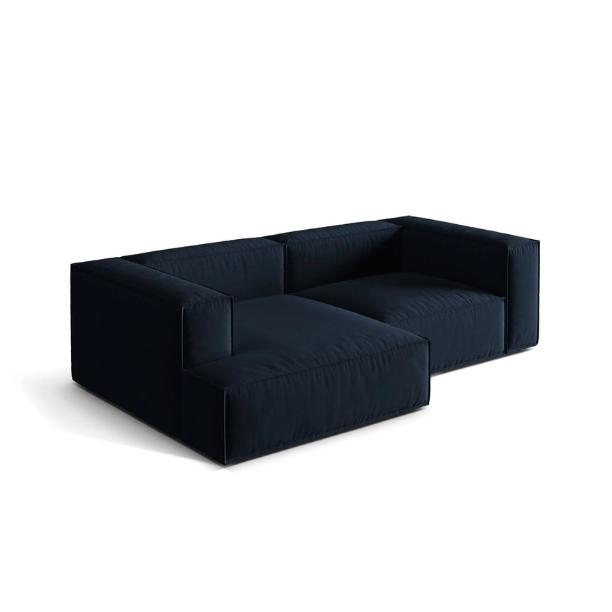 Nuria Ecksofa Links, mit Bezug aus Samt (PariDB) in Dunkelblau, 147x252 cm – Bild 4