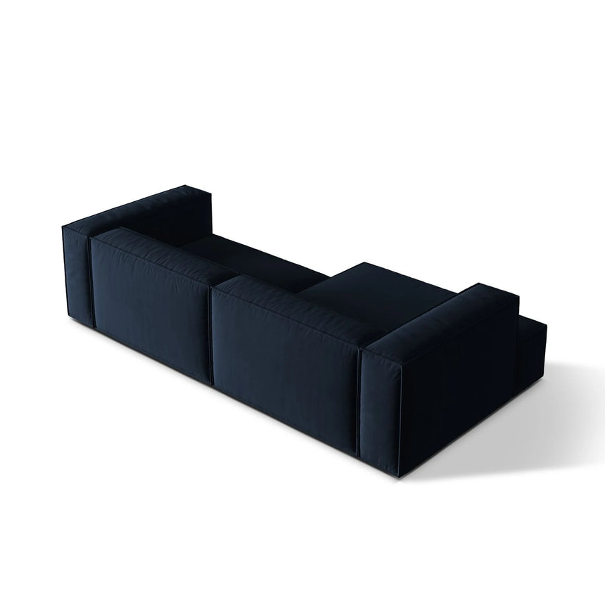 Nuria Ecksofa Links, mit Bezug aus Samt (PariDB) in Dunkelblau, 147x292 cm – Bild 5