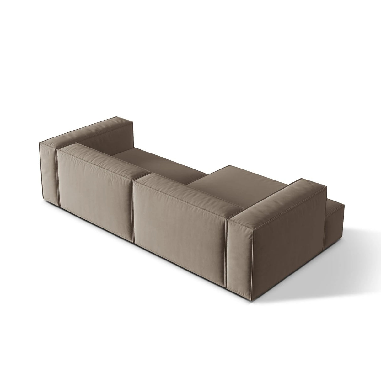 Nuria Ecksofa Links, mit Bezug aus Samt (PariKha) in Concrete, 147x292 cm – Bild 5