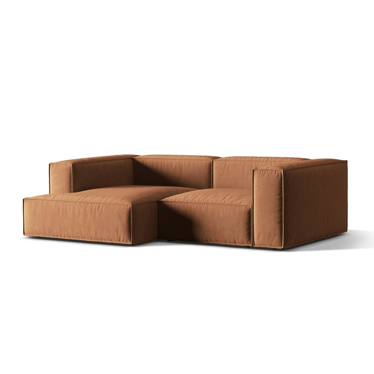 Nuria Ecksofa Links, mit Bezug aus Samt (ParTej) in Honey, 147x252 cm – Bild 3