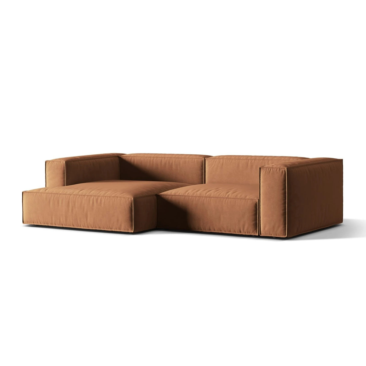 Nuria Ecksofa Links, mit Bezug aus Samt (ParTej) in Honey, 147x292 cm – Bild 3