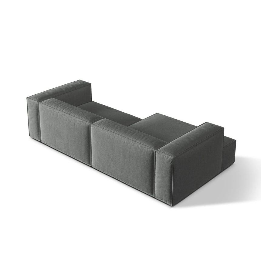 Nuria Ecksofa Links, mit Bezug aus Strukturierter Stoff (Lib20) in Grau, 147x292 cm – Bild 5