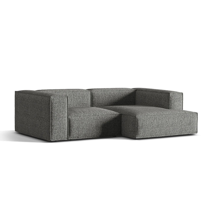 Nuria Ecksofa Rechts, mit Bezug aus Boucle (MoGra) in Graphit, 147x252 cm – Bild 3