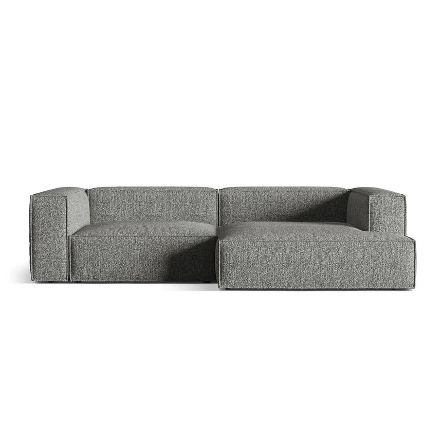 Nuria Ecksofa Rechts, mit Bezug aus Boucle (MoGra) in Graphit, 147x292 cm – Bild 1