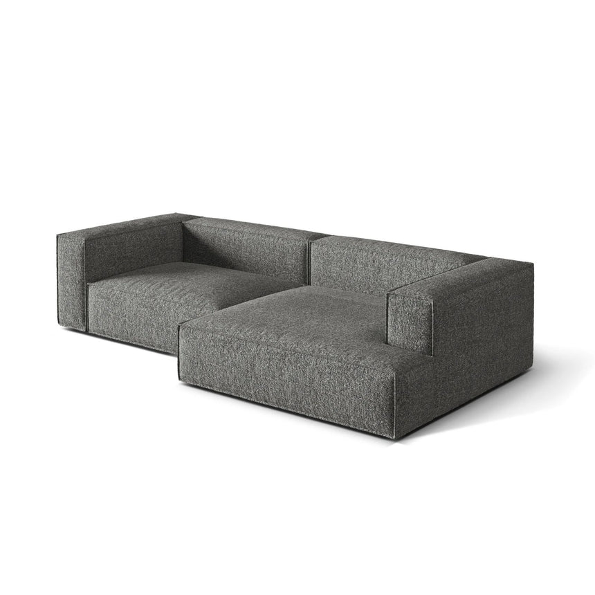 Nuria Ecksofa Rechts, mit Bezug aus Boucle (MoGra) in Graphit, 147x292 cm – Bild 4