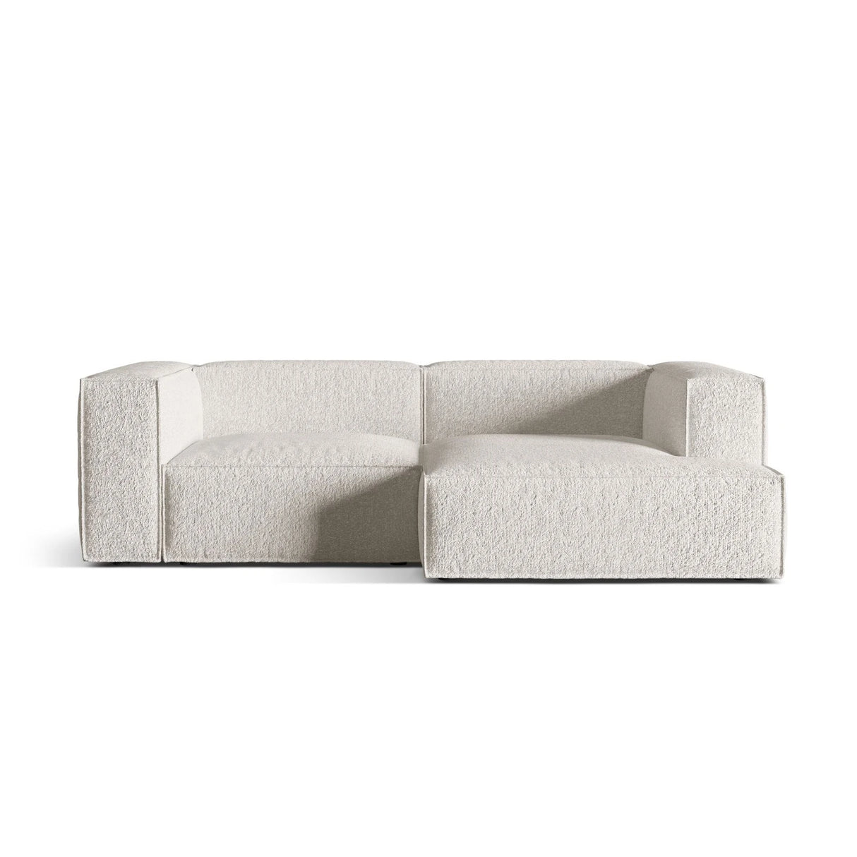 Nuria Ecksofa Rechts, mit Bezug aus Boucle (MonPea) in Grey Beige Melange, 147x252 cm – Bild 1