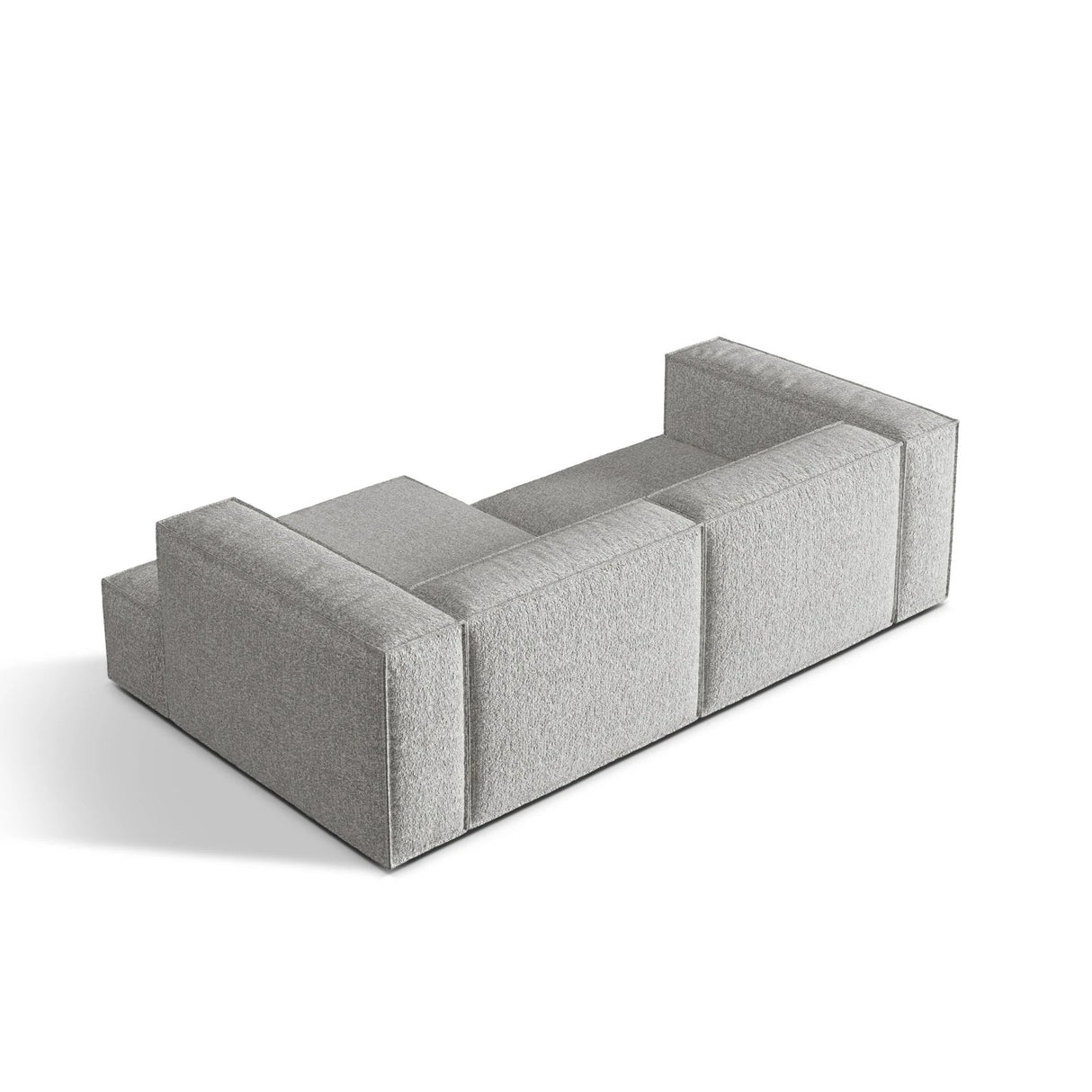 Nuria Ecksofa Rechts, mit Bezug aus Boucle (MonSil) in Silber, 147x252 cm – Bild 5