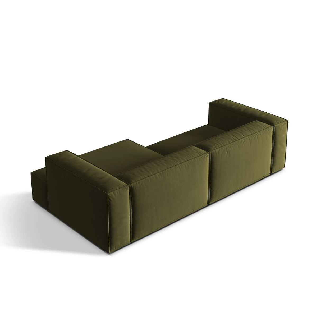 Nuria Ecksofa Rechts, mit Bezug aus Samt (ParFor) in Moss Green Melange, 147x292 cm – Bild 5