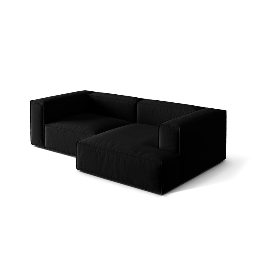 Nuria Ecksofa Rechts, mit Bezug aus Samt (PariBla) in Schwarz, 147x252 cm – Bild 4