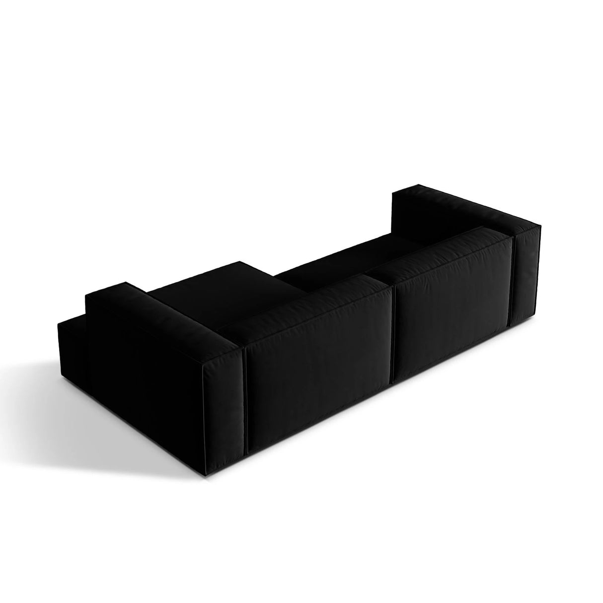 Nuria Ecksofa Rechts, mit Bezug aus Samt (PariBla) in Schwarz, 147x292 cm – Bild 5