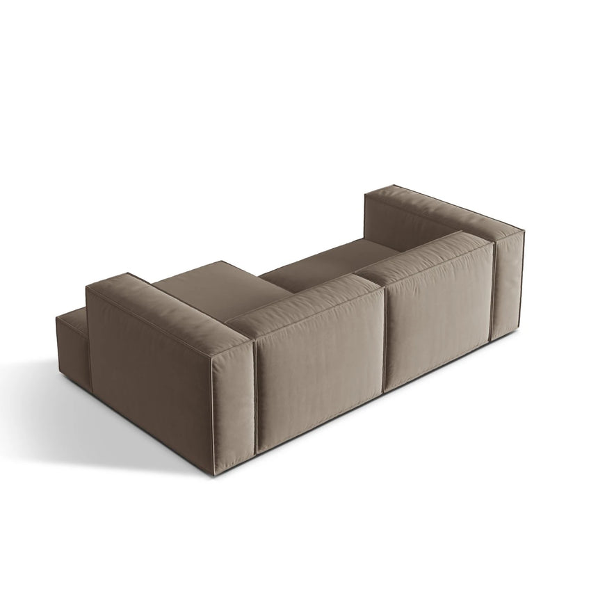 Nuria Ecksofa Rechts, mit Bezug aus Samt (PariKha) in Concrete, 147x252 cm – Bild 5