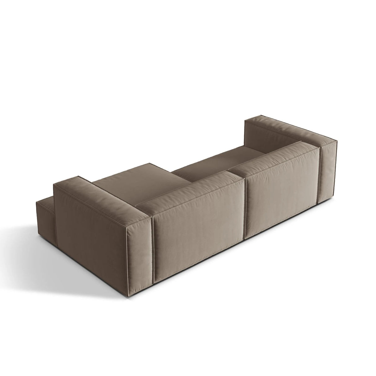 Nuria Ecksofa Rechts, mit Bezug aus Samt (PariKha) in Concrete, 147x292 cm – Bild 5