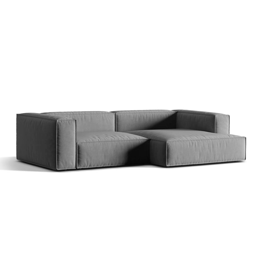 Nuria Ecksofa Rechts, mit Bezug aus Samt (PariSte) in Grau, 147x292 cm – Bild 3