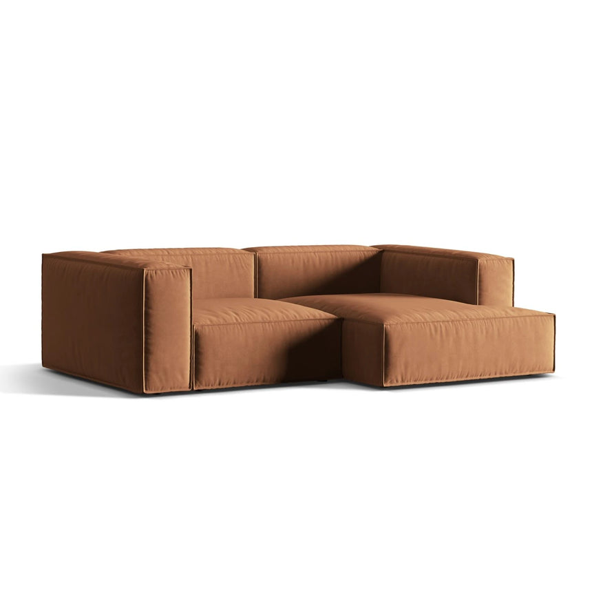 Nuria Ecksofa Rechts, mit Bezug aus Samt (ParTej) in Honey, 147x252 cm – Bild 3