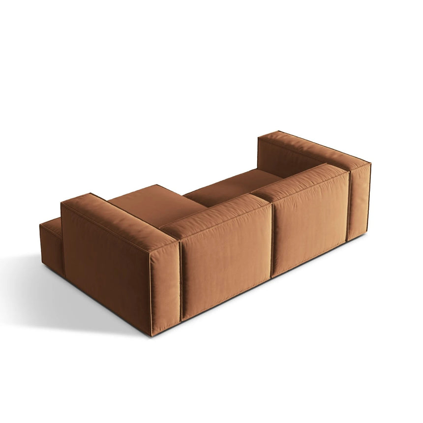 Nuria Ecksofa Rechts, mit Bezug aus Samt (ParTej) in Honey, 147x252 cm – Bild 5