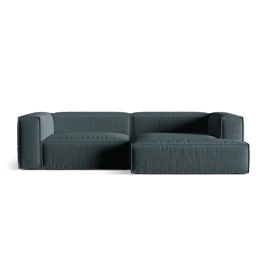 Nuria Ecksofa Rechts, mit Bezug aus Strukturierter Stoff (Lib13) in Deep Petrol, 147x292 cm – Bild 1