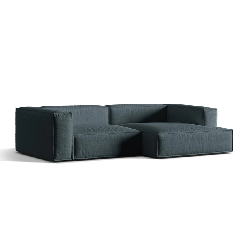 Nuria Ecksofa Rechts, mit Bezug aus Strukturierter Stoff (Lib13) in Deep Petrol, 147x292 cm – Bild 3