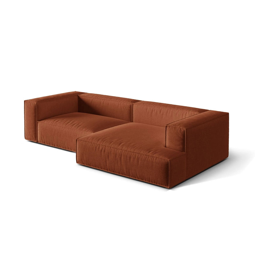 Nuria Ecksofa Rechts, mit Bezug aus Strukturierter Stoff (Lib9) in Ziegel, 147x292 cm – Bild 4