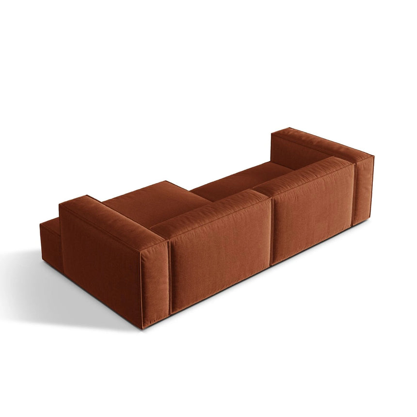 Nuria Ecksofa Rechts, mit Bezug aus Strukturierter Stoff (Lib9) in Ziegel, 147x292 cm – Bild 5