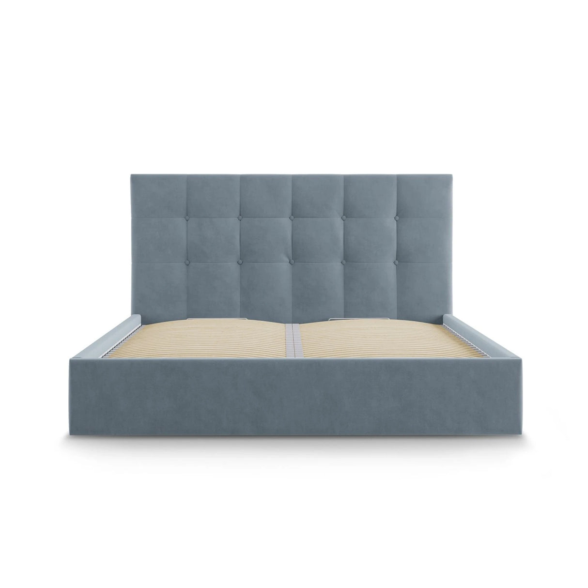 Phaedra Bett mit Stauraum und Kopfteil in Samt (Mat73) in Blau, 180x200 cm – Bild 6