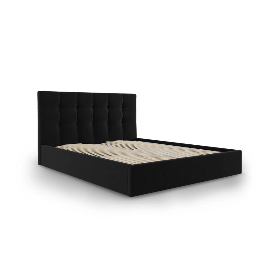 Phaedra Bett mit Stauraum und Kopfteil in Samt (Mat99) in Schwarz, 180x200 cm – Bild 4