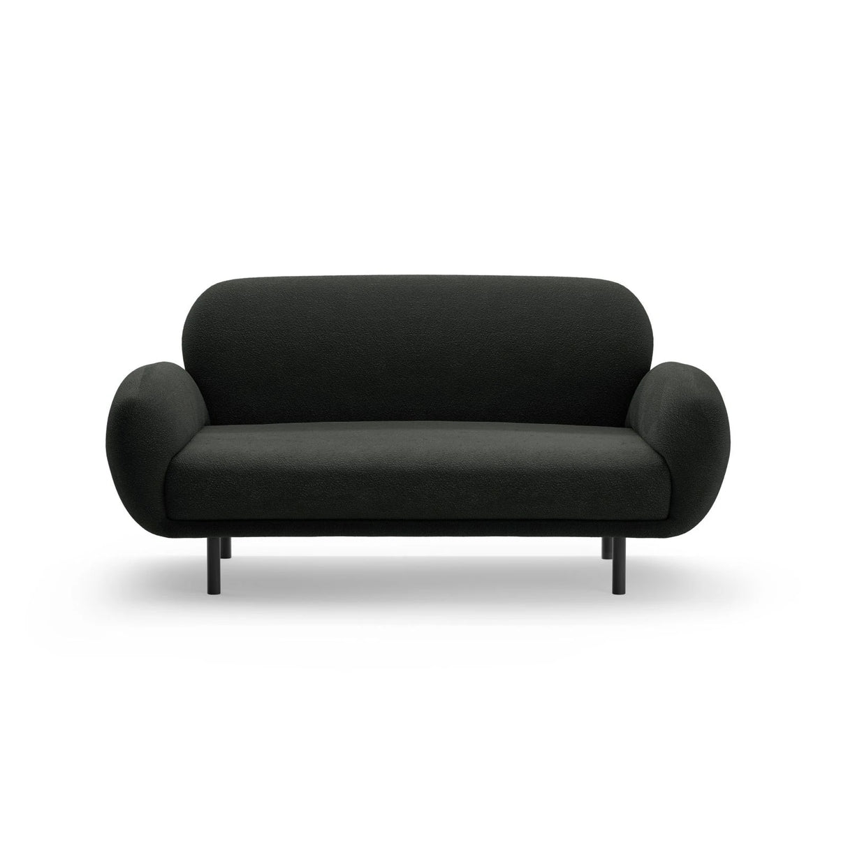 Poppy 2-Sitzer Sofa aus Boucle (Baloo 2082) in Schwarz, 148x72 cm – Bild 3