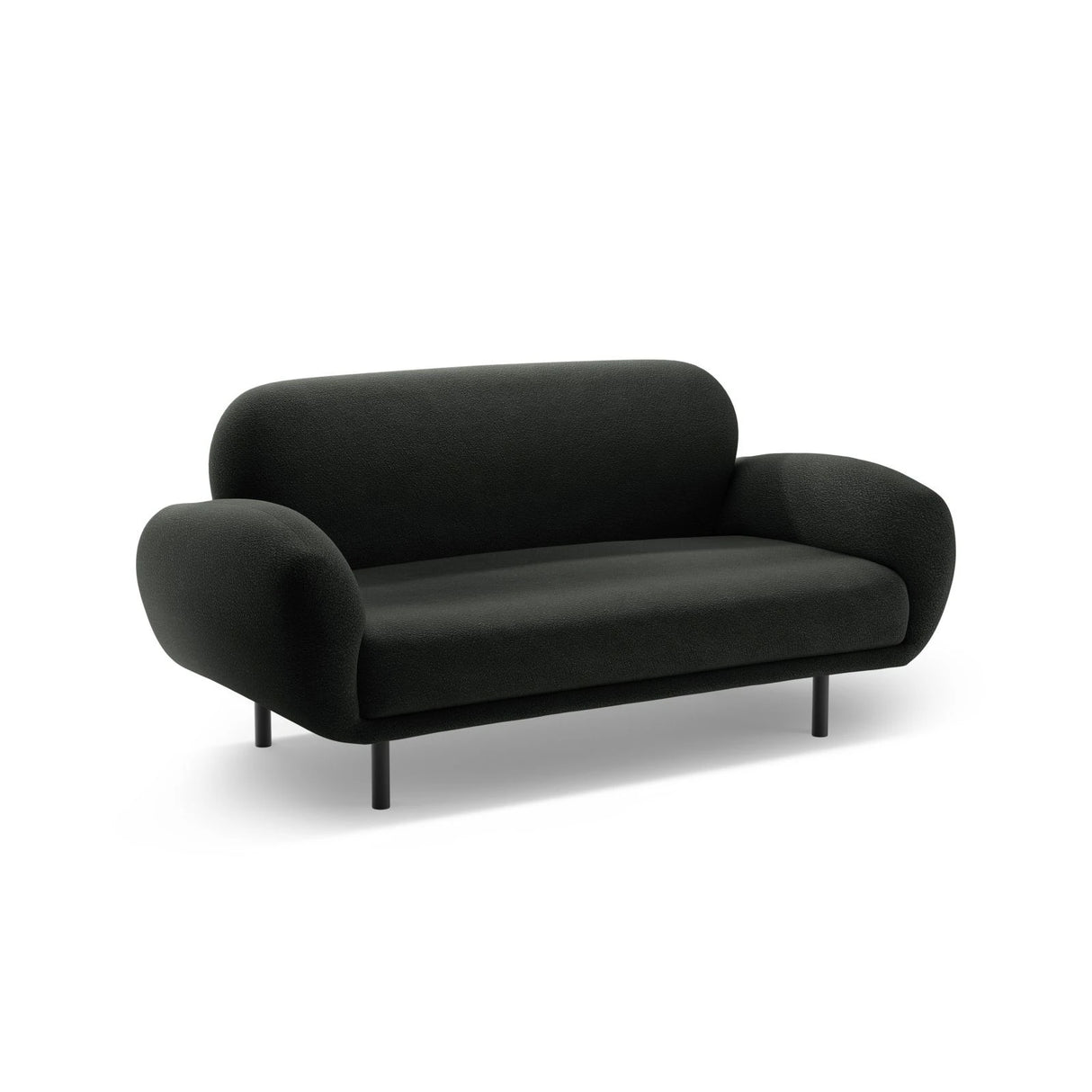 Poppy 2-Sitzer Sofa aus Boucle (Baloo 2082) in Schwarz, 148x72 cm – Bild 4