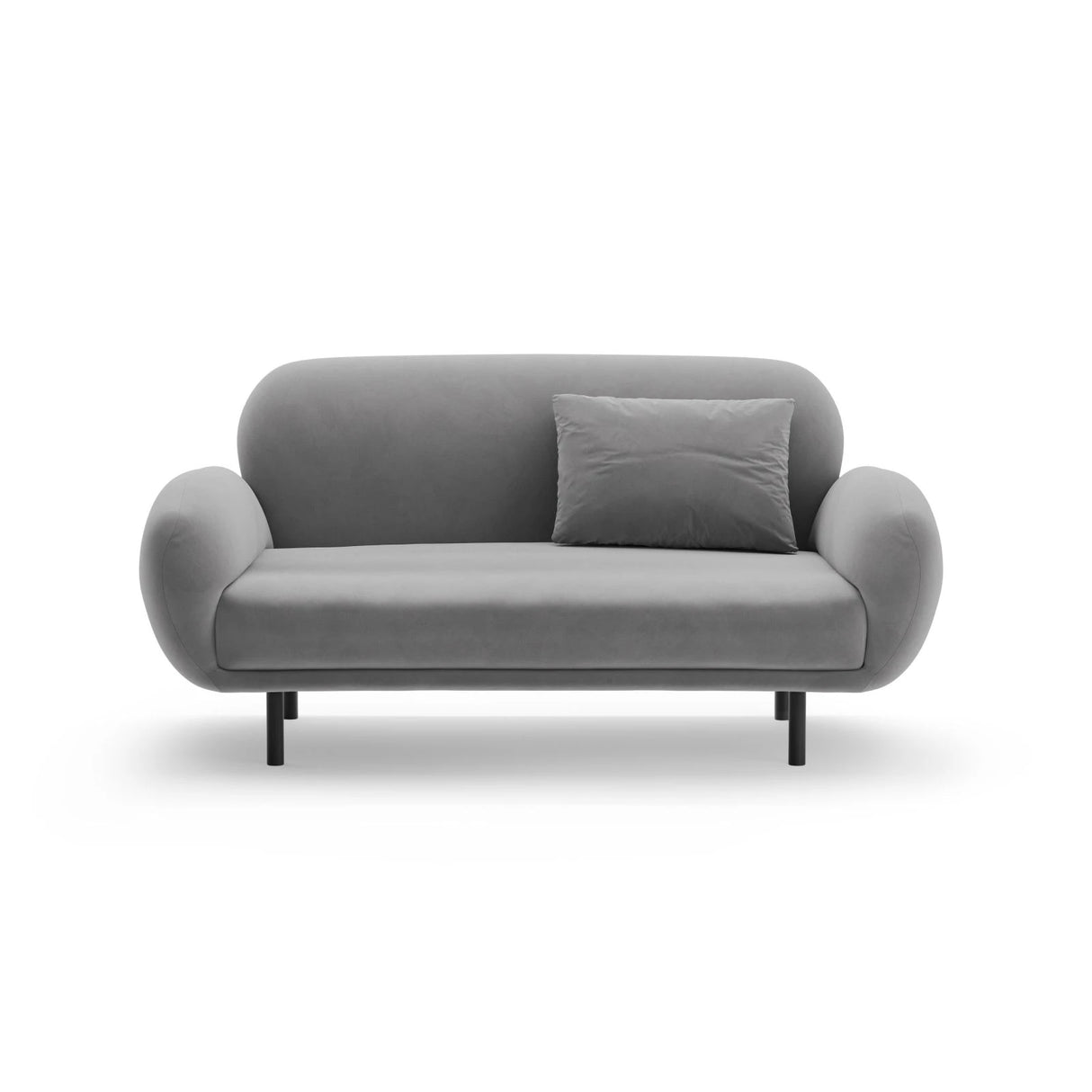 Poppy 2-Sitzer Sofa aus Samt (Casino Ash) in Hellgrau, 148x72 cm – Bild 1