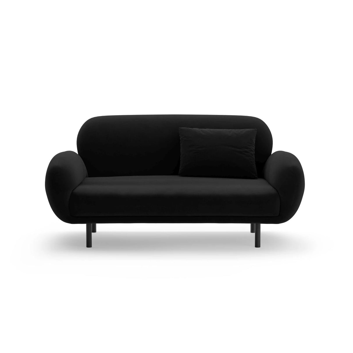 Poppy 2-Sitzer Sofa aus Samt (Casino Black) in Schwarz, 148x72 cm – Bild 1