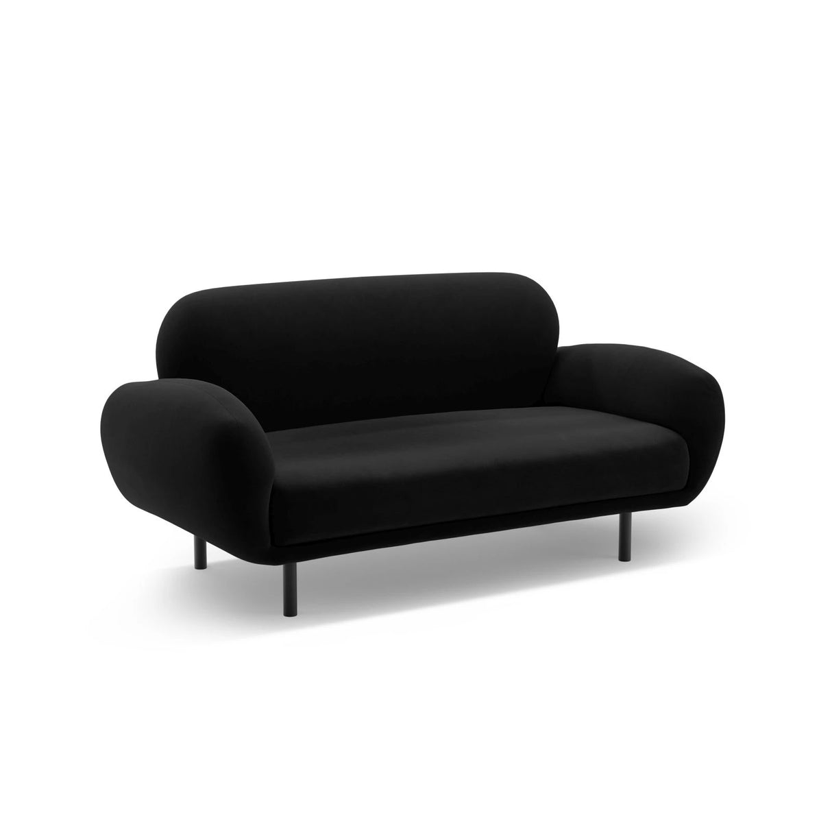 Poppy 2-Sitzer Sofa aus Samt (Casino Black) in Schwarz, 148x72 cm – Bild 4