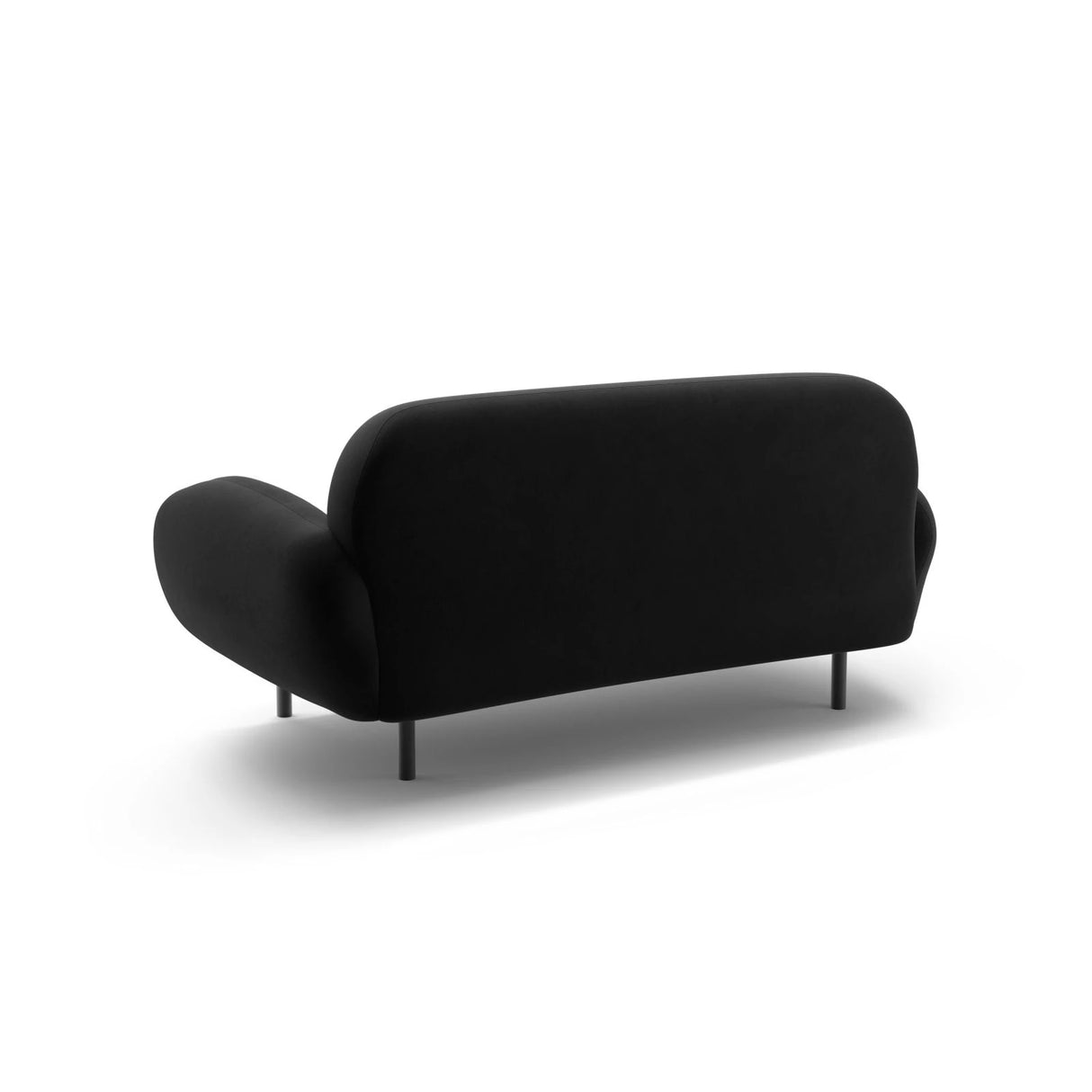 Poppy 2-Sitzer Sofa aus Samt (Casino Black) in Schwarz, 148x72 cm – Bild 5