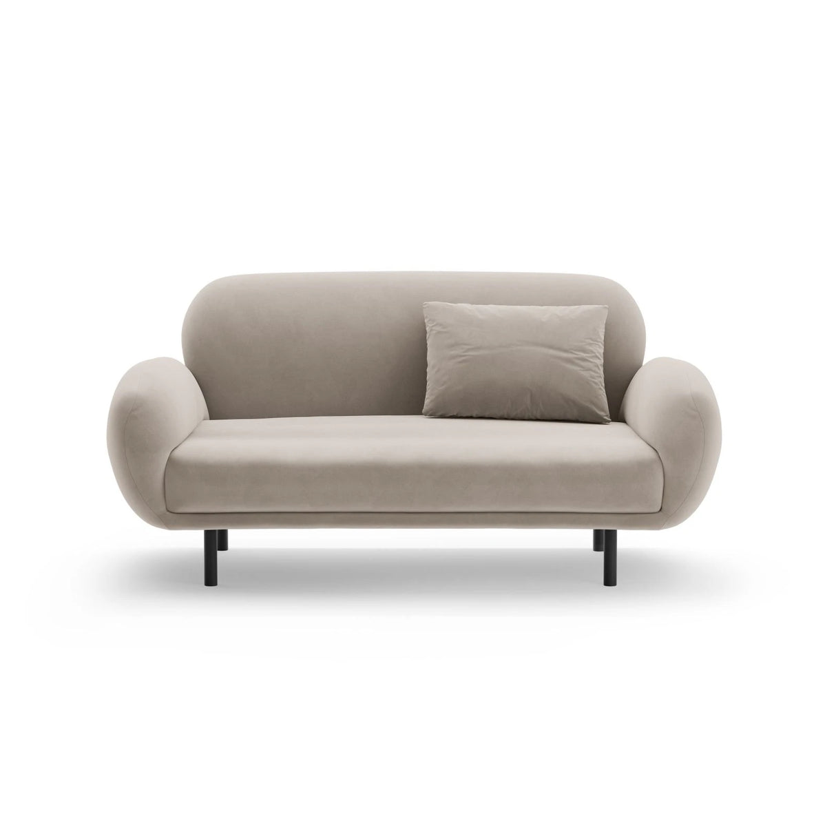 Poppy 2-Sitzer Sofa aus Samt (Casino Pearl) in Leichtes Beige, 148x72 cm – Bild 1