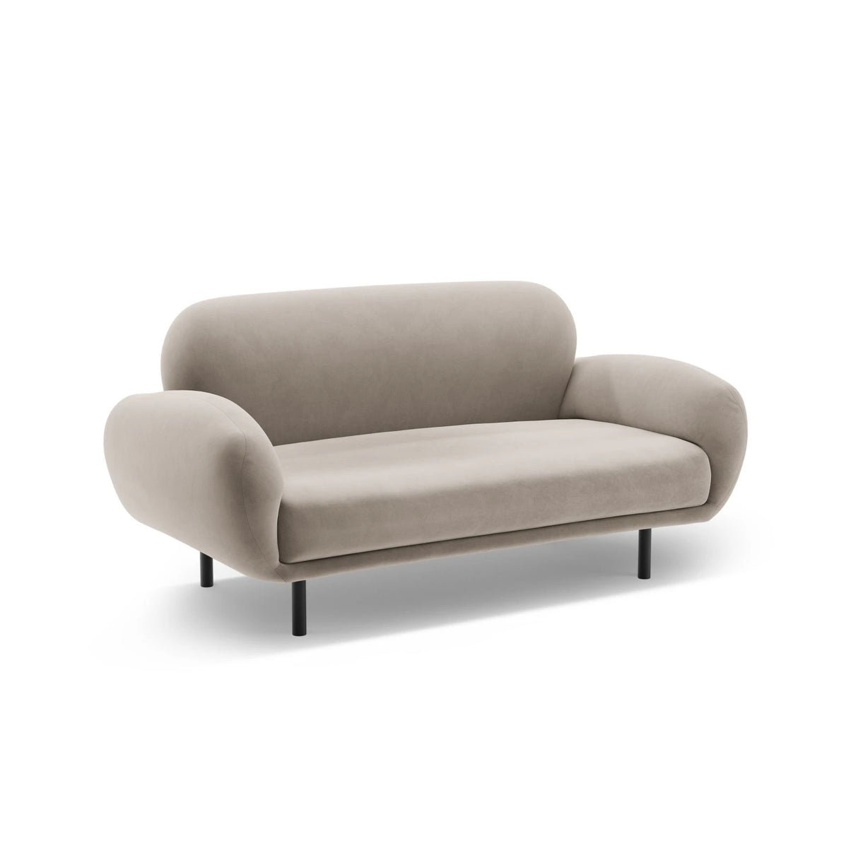 Poppy 2-Sitzer Sofa aus Samt (Casino Pearl) in Leichtes Beige, 148x72 cm – Bild 4