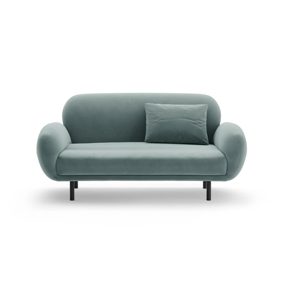 Poppy 2-Sitzer Sofa aus Samt (Casino Safira) in Hellblau, 148x72 cm – Bild 1