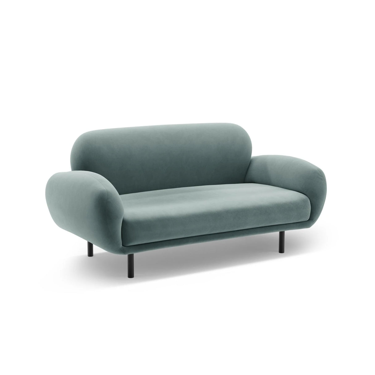Poppy 2-Sitzer Sofa aus Samt (Casino Safira) in Hellblau, 148x72 cm – Bild 4