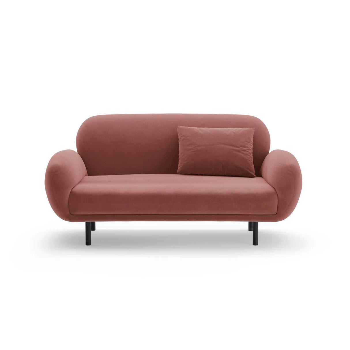 Poppy 2-Sitzer Sofa aus Samt (Casino Salmon) in Flamingo, 148x72 cm – Bild 1