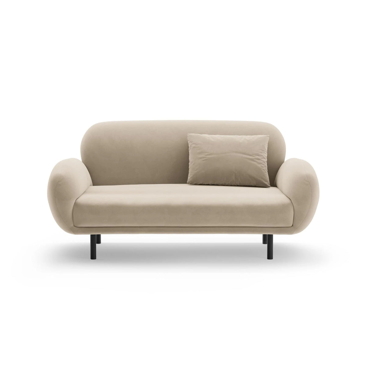 Poppy 2-Sitzer Sofa aus Samt (Casino Sand) in Ecru, 148x72 cm – Bild 1