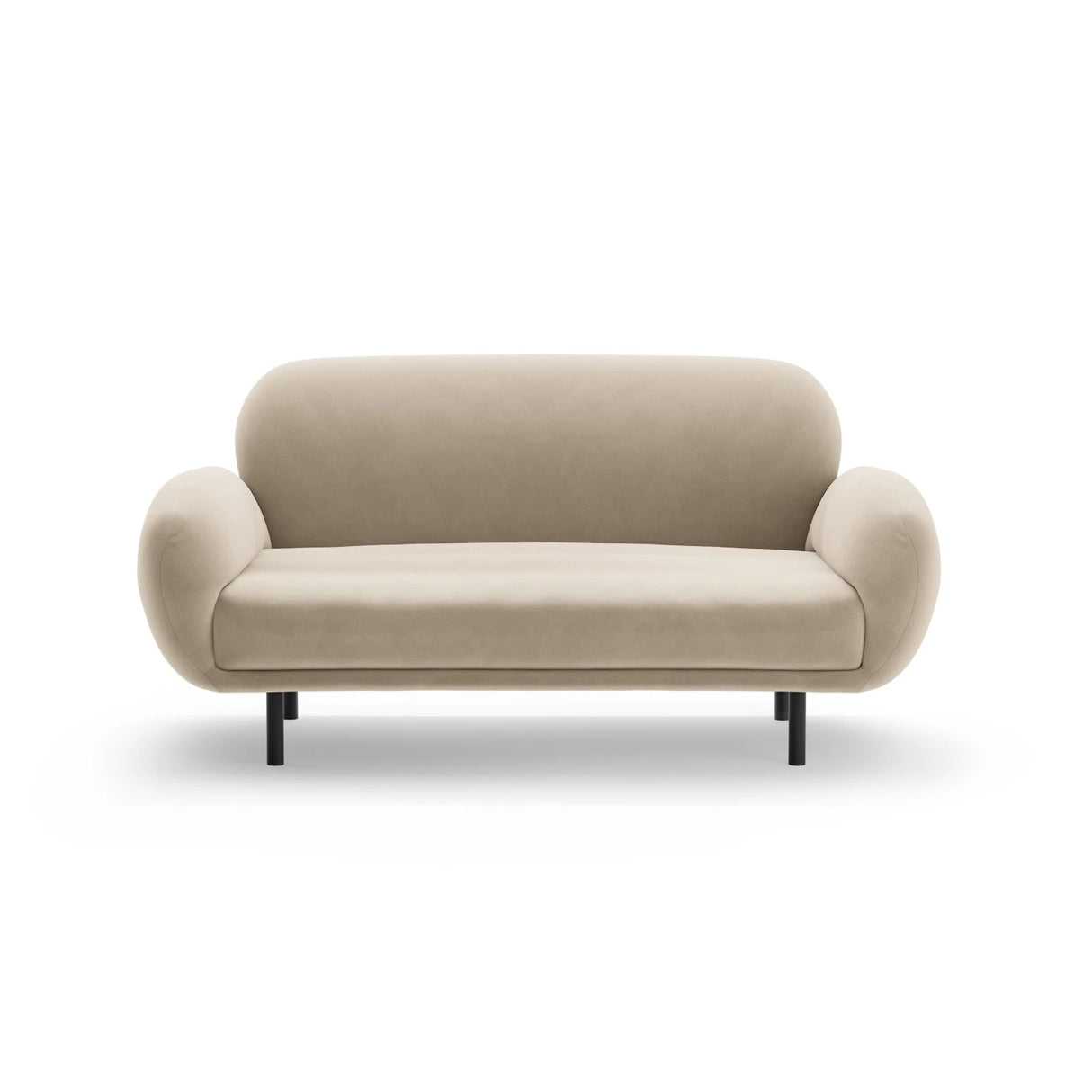 Poppy 2-Sitzer Sofa aus Samt (Casino Sand) in Ecru, 148x72 cm – Bild 3