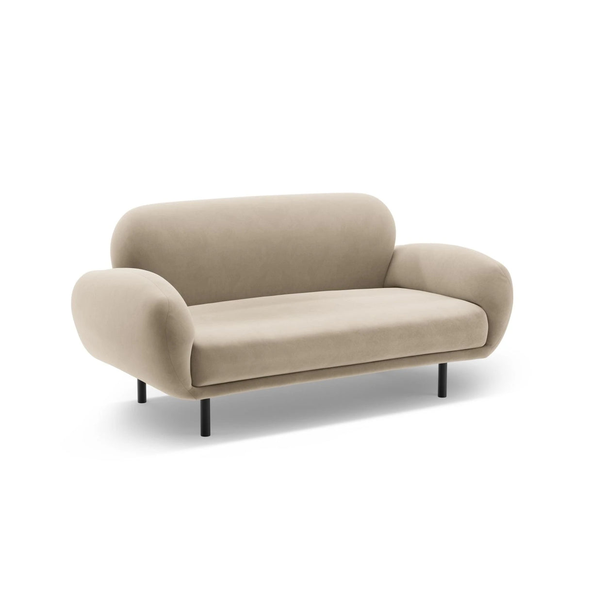 Poppy 2-Sitzer Sofa aus Samt (Casino Sand) in Ecru, 148x72 cm – Bild 4