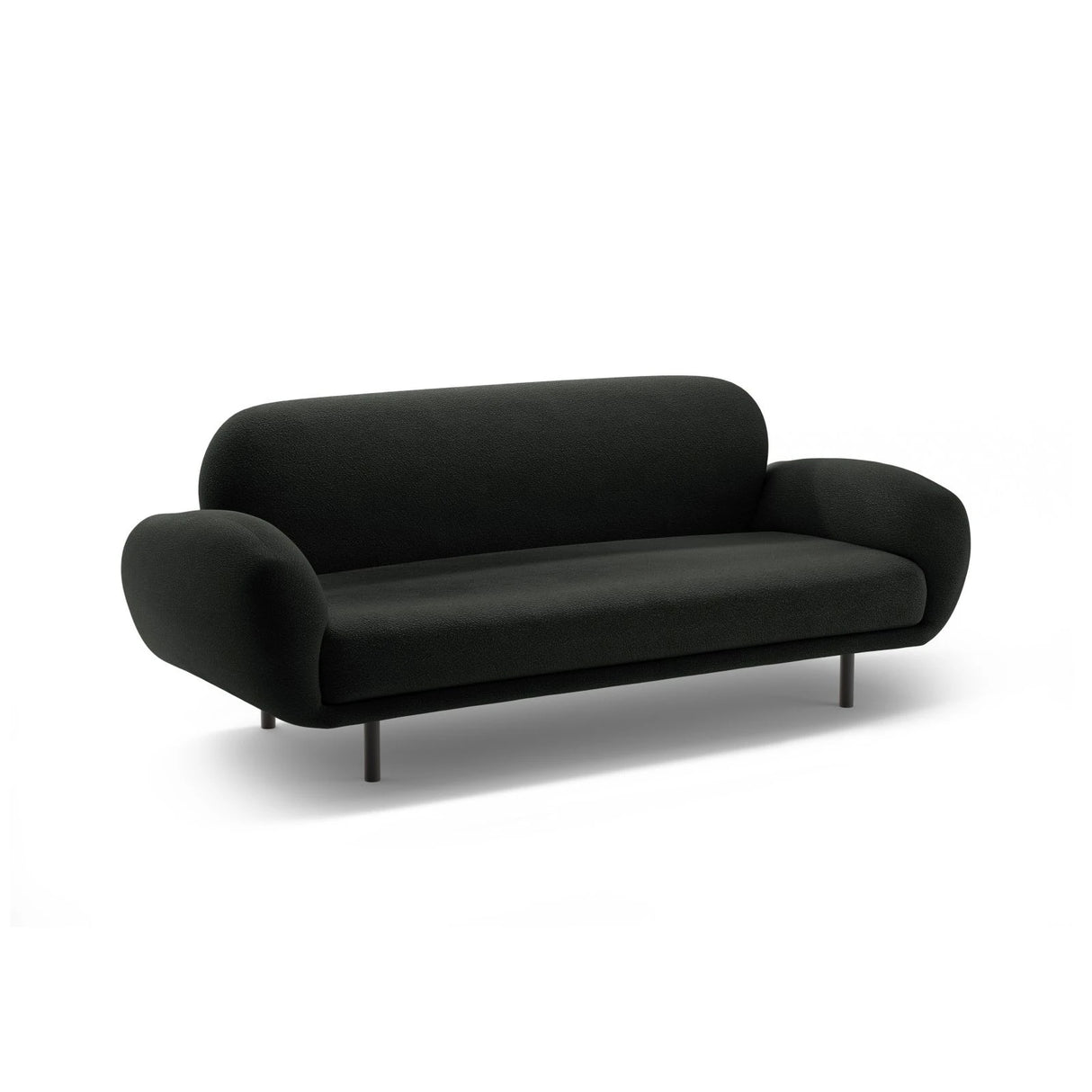 Poppy 2,5-Sitzer Sofa aus Boucle (Baloo 2082) in Schwarz, 178x72 cm – Bild 4