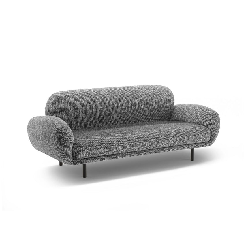 Poppy 2,5-Sitzer Sofa aus Chenille (SILENCIO 97) in Dunkelgrau, 178x72 cm – Bild 4