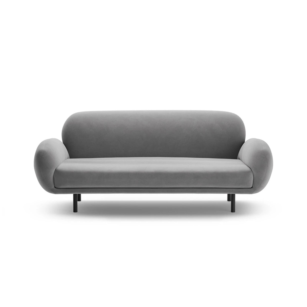 Poppy 2,5-Sitzer Sofa aus Samt (Casino Ash) in Hellgrau, 178x72 cm – Bild 3
